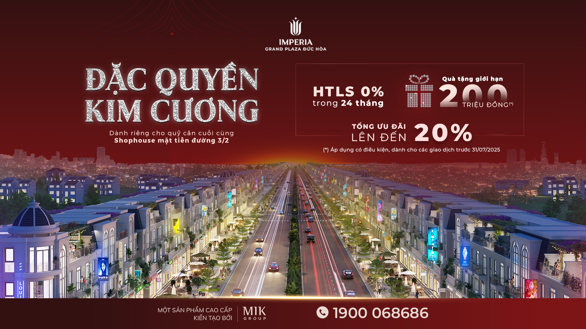 Ưu đãi đặc biệt áp dụng cho quỹ căn shophouse mặt tiền đường 3/2 cuối cùng tại Imperia Grand Plaza Đức Hoà.