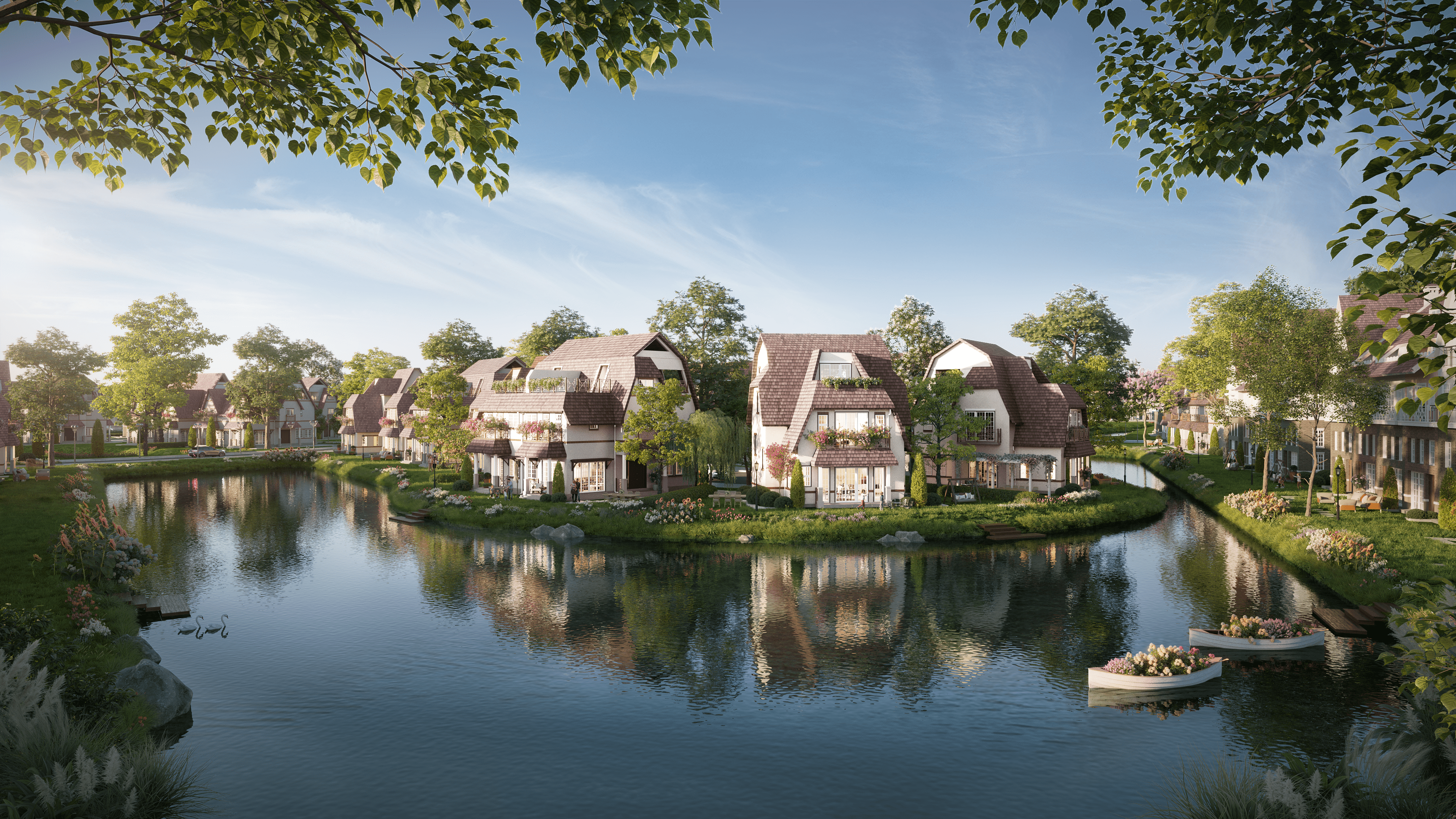 Mỗi m2 xây dựng tại Đảo Châu Âu sẽ có 2m2 mặt nước tương ứng.