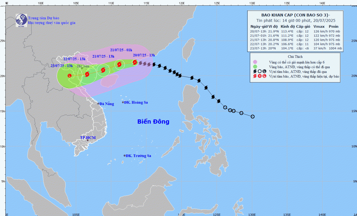 Khuyến cáo một số cảng tạm dừng hoạt động từ chiều 20/7 để tránh bão số 3