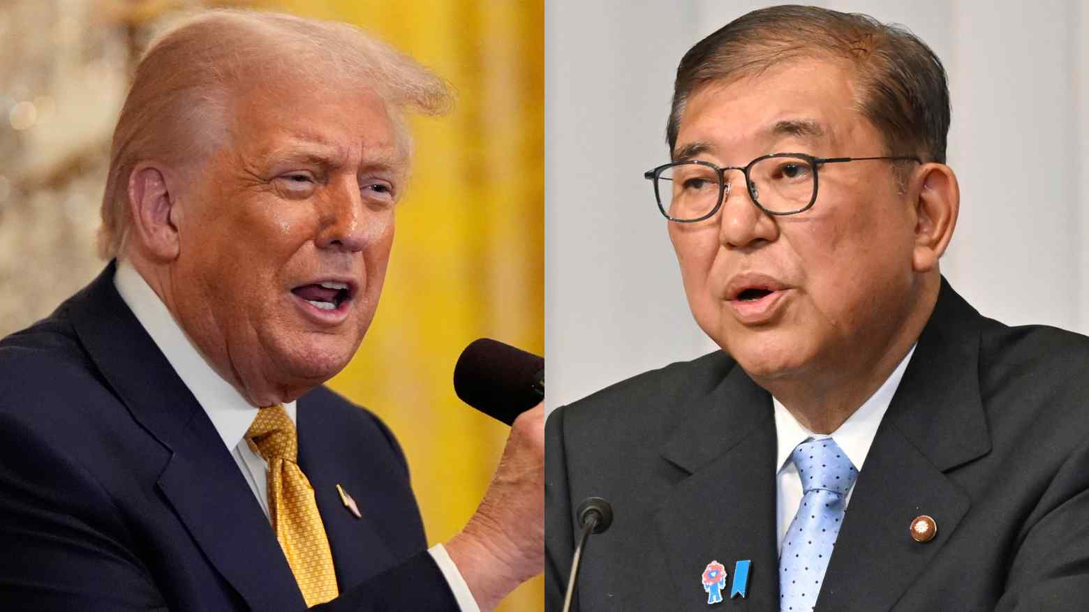 Tổng thống Mỹ Donald Trump và Thủ tướng Nhật Bản Shigeru Ishiba  - Ảnh: Nikkei Asia