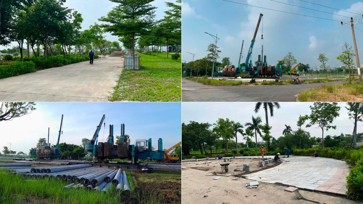 Tiến độ thi công tại dự án đang được đẩy mạnh từng ngày.
