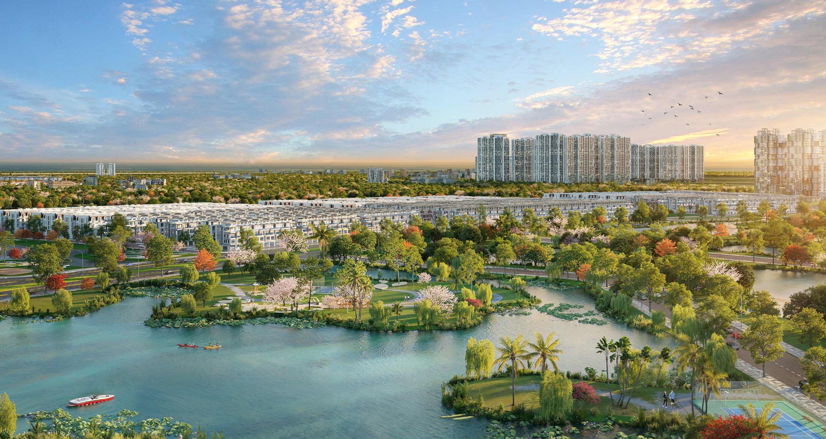 Các sản phẩm bất động sản hưởng lợi từ vị trí đắt giá khu vực phía Bắc Thủ đô. (Ảnh minh họa: Sun Property).