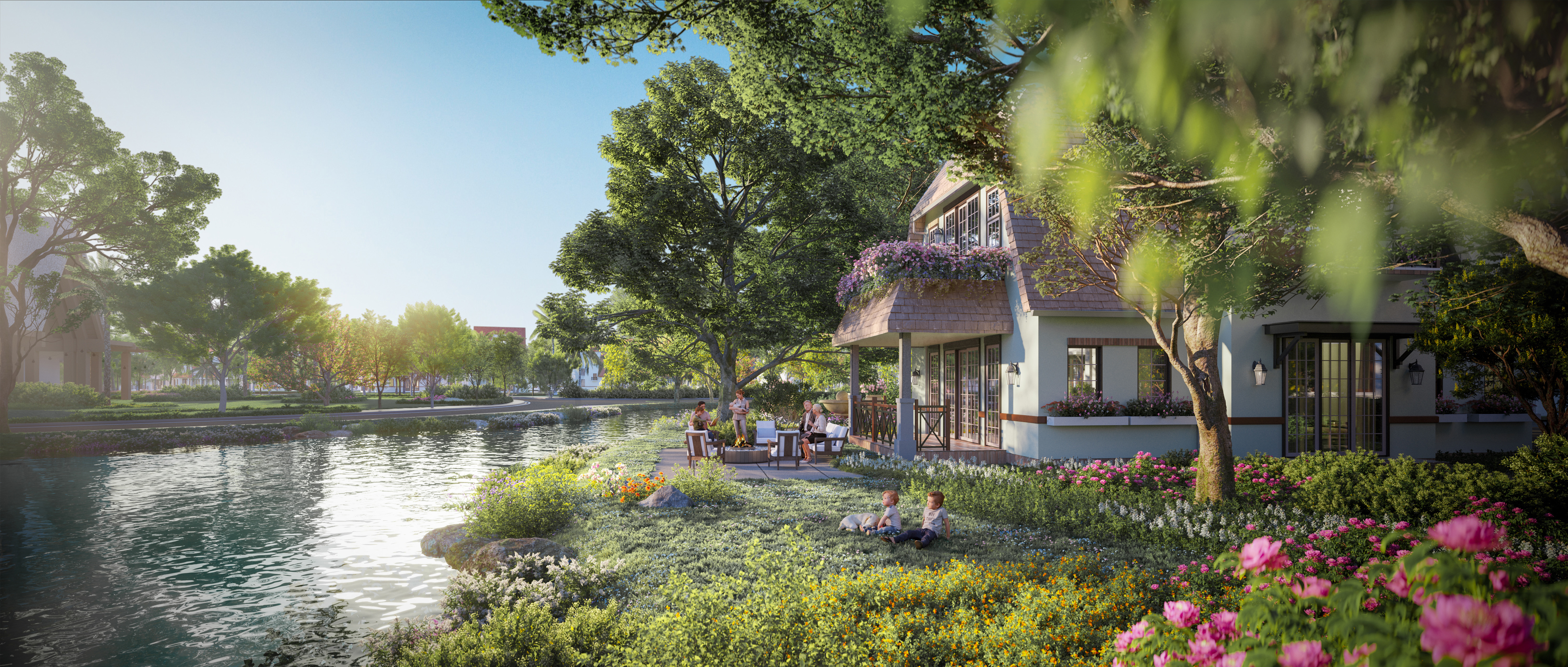 Thiết kế mặt nước an toàn theo triết lí vị nhân sinh của Ecopark.