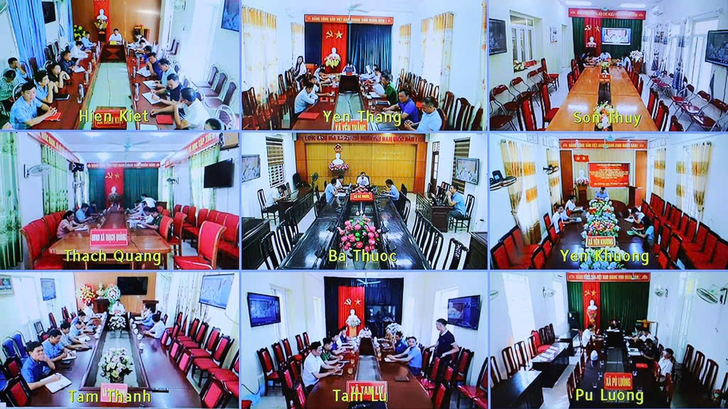 Toàn cảnh hội nghị tại các điểm cầu trực tuyến