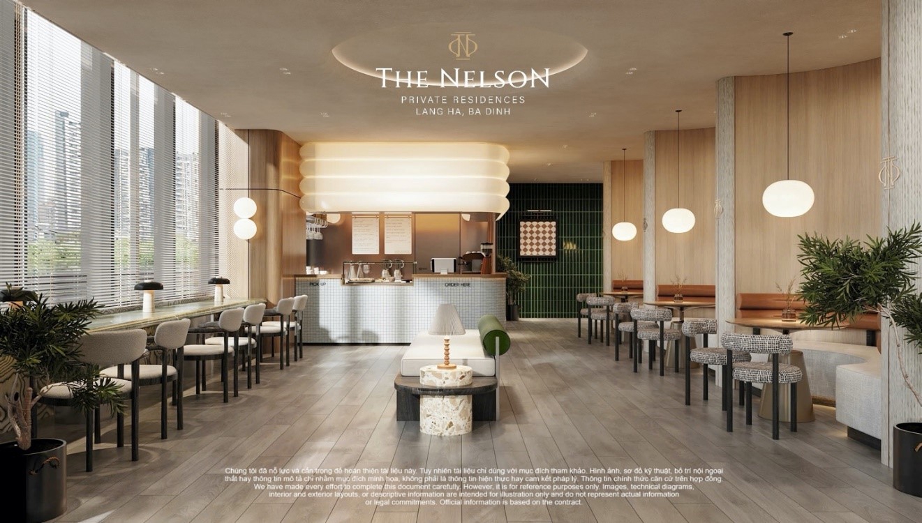 Khu cafe shop dành riêng cho cư dân The Nelson.