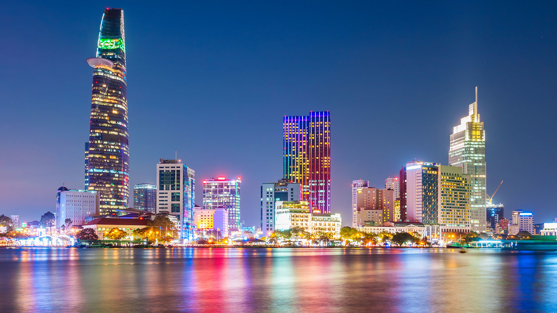 Thành phố Hồ Chí Minh về đêm. Ảnh: CGTN News