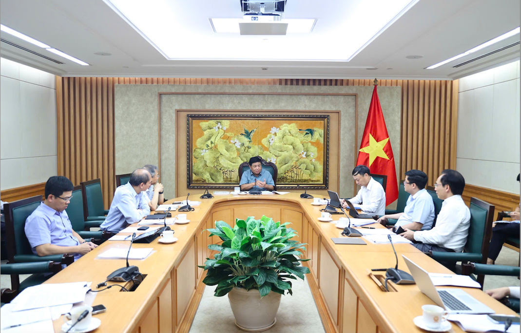 Phó Thủ tướng Nguyễn Chí Dũng chủ trì cuộc họp với các bộ, ngành về Đề án quốc gia khởi nghiệp sáng tạo - Ảnh: VGP.