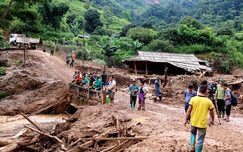 Hiện trường lũ quét, sạt lở đất tại bản Háng Pu Xi, xã Xa Dung, tỉnh Điện Biên. Ảnh: Cổng Thông tin điện tử tỉnh Điện Biên.