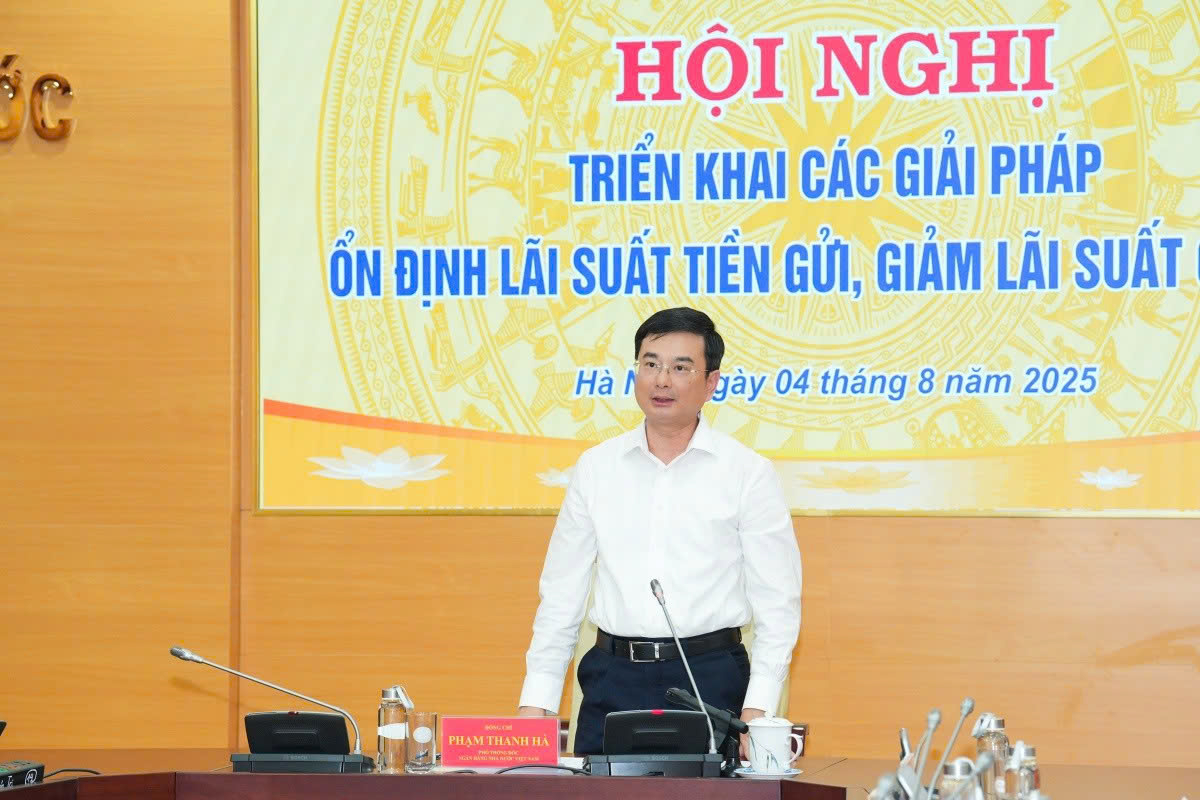 &Ocirc;ng Phạm Thanh H&agrave;, Ph&oacute; Thống đốc Ng&acirc;n h&agrave;ng Nh&agrave; nước điều h&agrave;nh hội nghị. Ảnh: Thu&yacute; Sao