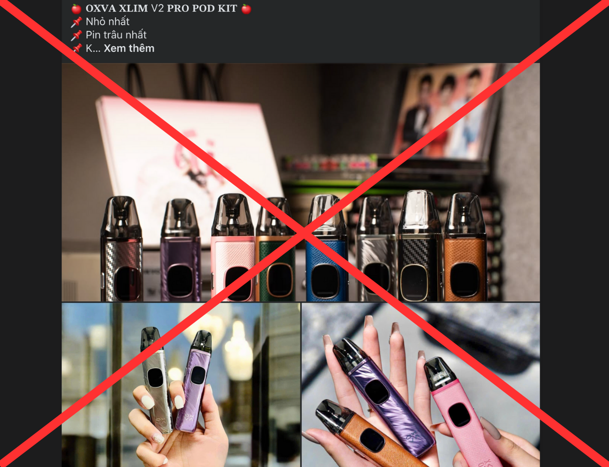 Bài đăng bán hàng thuốc lá điện tử trên Facebook. 