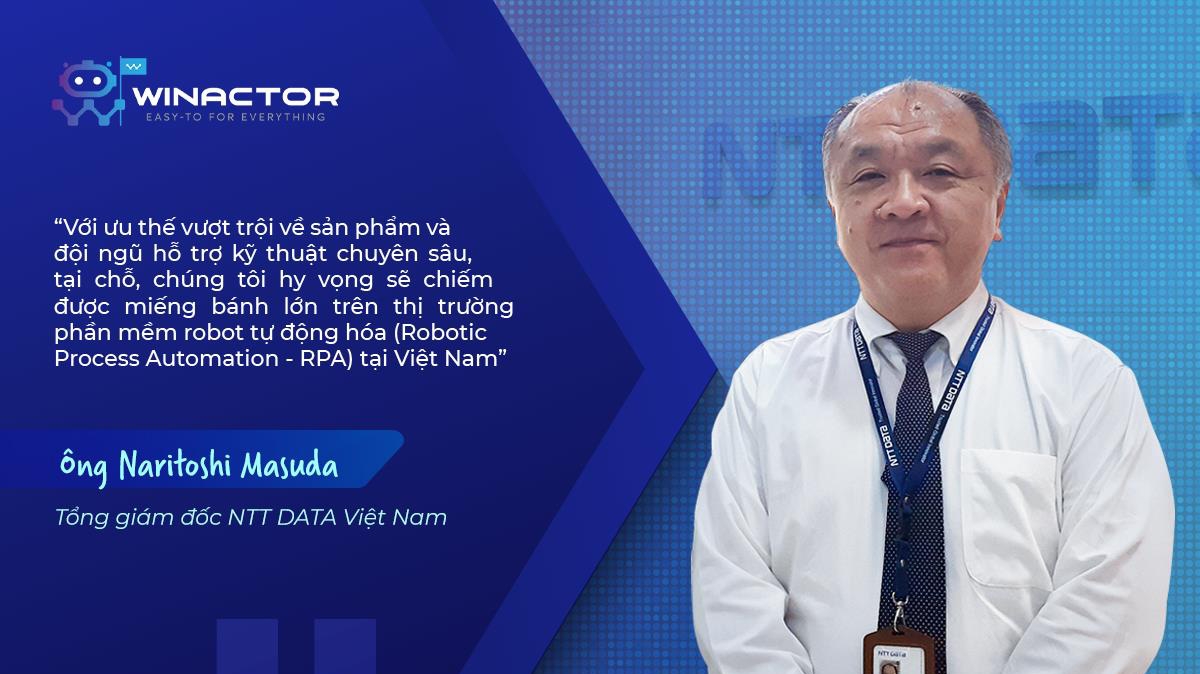 Ông Naritoshi Masuda, Tổng giám đốc NTT DATA Việt Nam thuộc tập đoàn NTT DATA .