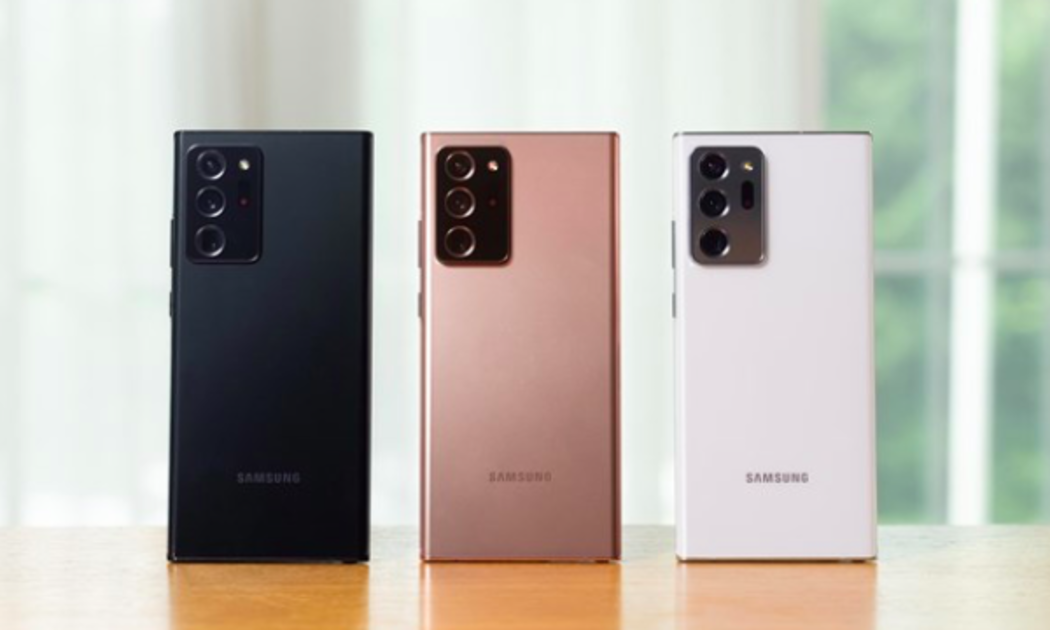 Các mẫu smartphone Galaxy Note 20 Ultra 5G.