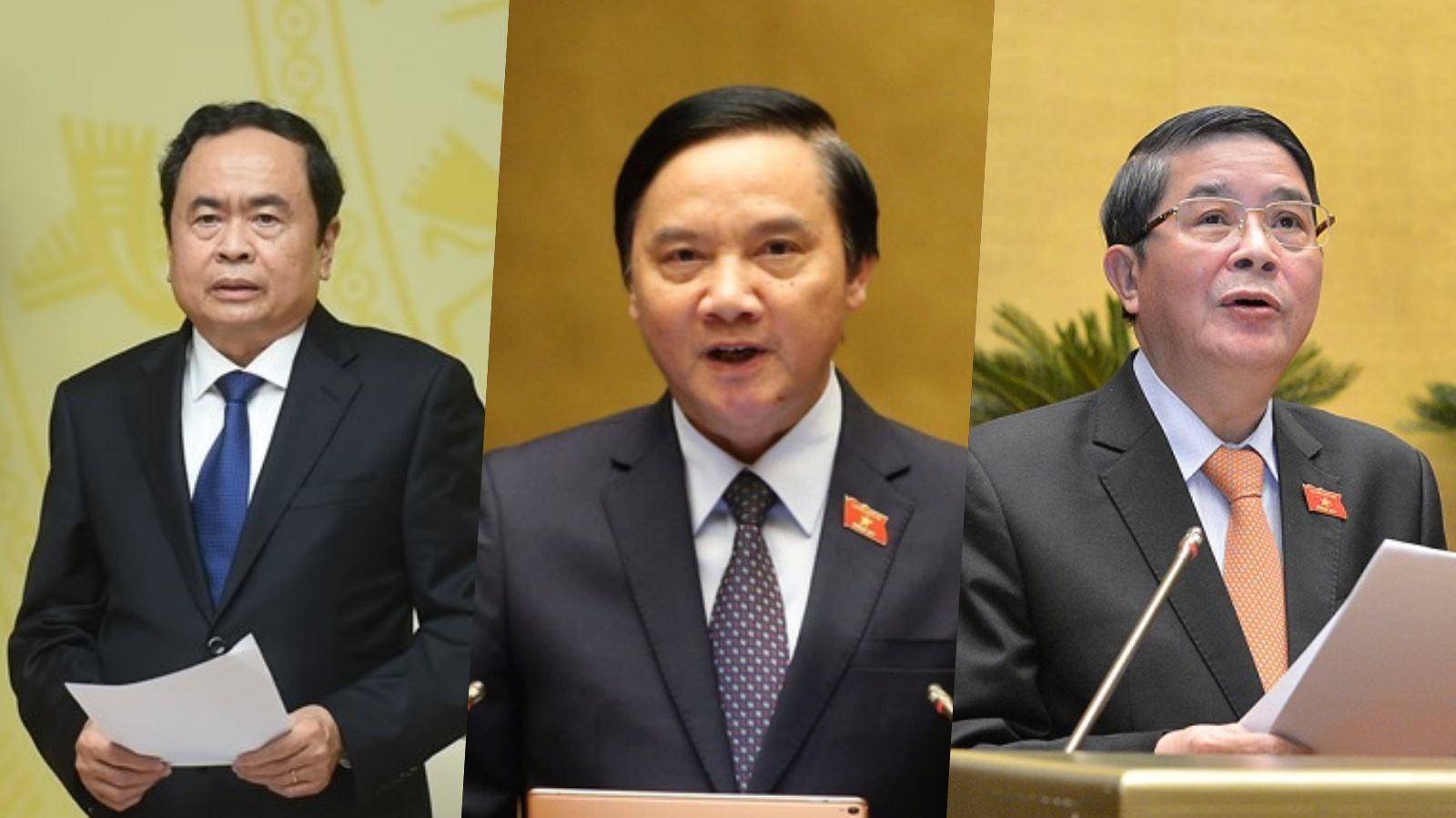 Từ trái sang phải: Ông Trần Thanh Mẫn, ông Nguyễn Khắc Định và ông Nguyễn Đức Hải - Ảnh: Quochoi.vn