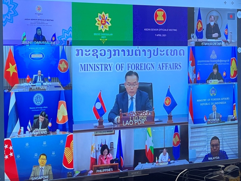 Hội nghị Quan chức Cao cấp (SOM) ASEAN được tổ chức theo hình thức trực tuyến - Ảnh: Bộ Ngoại giao