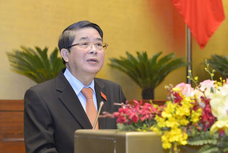 Ông Nguyễn Đức Hải, Chủ nhiệm Ủy ban Tài chính, Ngân sách của Quốc hội trình bày báo cáo thẩm tra báo cáo của Kiểm toán Nhà nước nhiệm kỳ qua