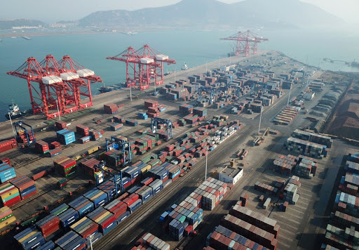 Liên Vân Cảng - cảng biển đông đúc thứ 10 tại Trung Quốc - Ảnh: Xinhua