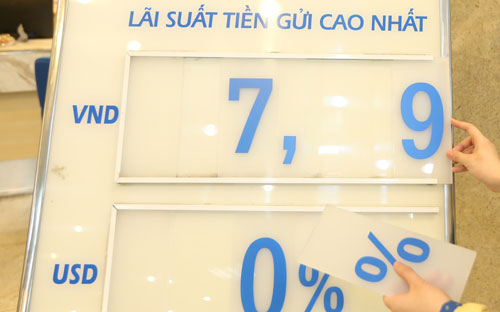 Lãi suất bắt đầu tăng ngay sau Tết Nguyên đán vừa qua, mở rộng nhanh rồi xuất hiện mặt bằng mới cho đến nay - Ảnh: Quang Phúc.<br>