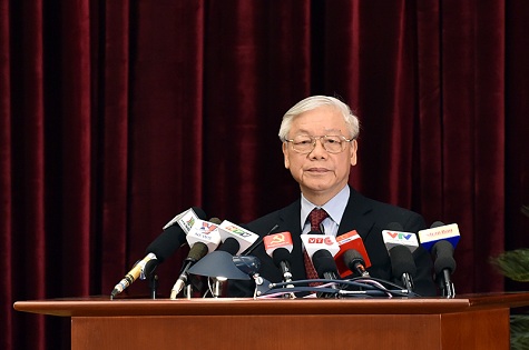 Tổng bí thư Nguyễn Phú Trọng phát biểu bế mạc hội nghị - Ảnh: VGP.