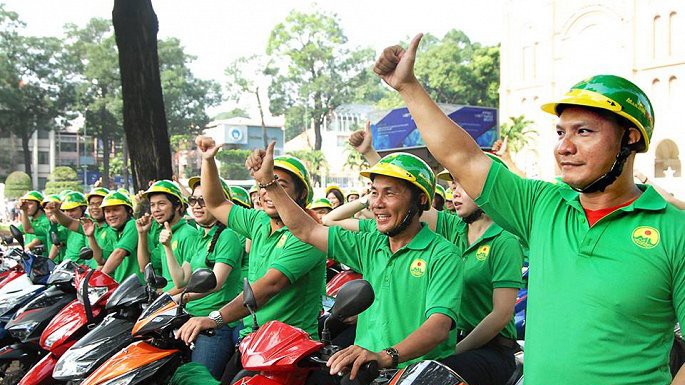 Hiện có khoảng 5.500 đối tác tham gia dịch vụ Mai Linh Bike. Để chiêu mộ tài xế, Mai Linh hứa hẹn nhiều chính sách như tỷ lệ chia doanh thu 0% trong 2 tháng đầu và 15% cho các tháng tiếp theo hay tặng đồng phục cho lái xe… - Ảnh: VTC.