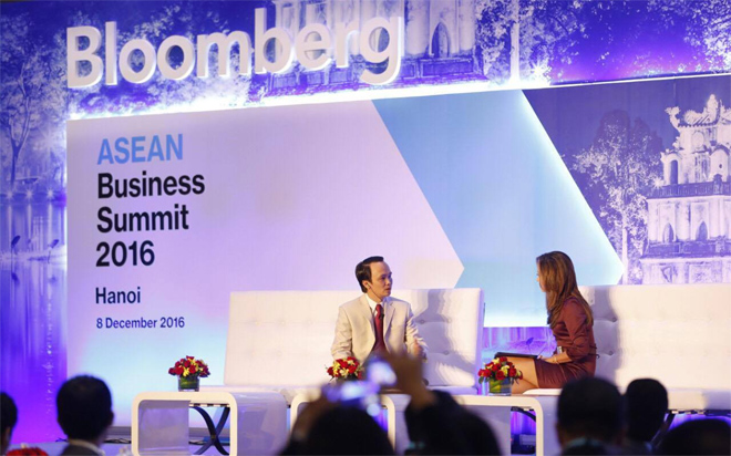 Chủ tịch Tập đoàn FLC Trịnh Văn Quyết, một trong các vị khách mời tại Hội nghị Thượng đỉnh kinh doanh ASEAN 2016.<br>