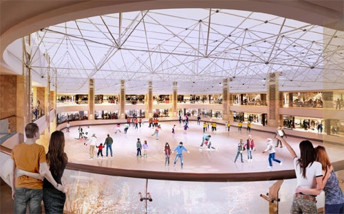 Phối cảnh sân trượt băng trong nhà, nằm trong tổ hợp Vincom Mega Mall Royal City.