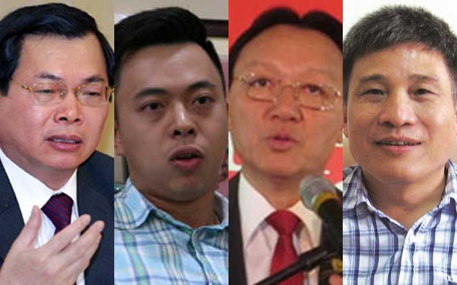 Từ trái sang: nguyên Bộ trưởng Vũ Huy Hoàng, ông Vũ Quang Hải, ông Phan Đăng Tuất và ông Nguyễn Hoàng Hải.<br>