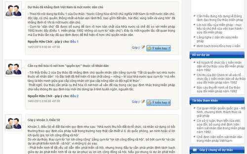 VnEconomy sẽ tiếp tục phản ánh những nội dung góp ý đáng chú ý của bạn 
đọc đối với dự thảo sửa đổi Hiến pháp năm 1992 trong những ngày tới.