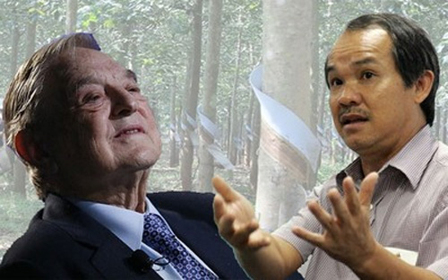 Tỷ phú George Soros (bên trái) và Chủ tịch HAGL Đoàn Nguyên Đức. Global Witness được cho là có sự tài trợ của George Soros, nhà tỷ phú nổi tiếng với các thương vụ đầu cơ.