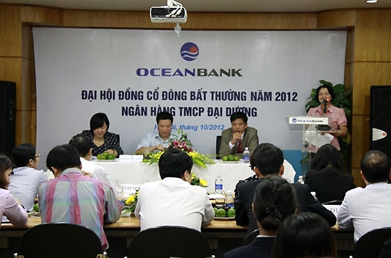 Ngày 6/10, OceanBank đã tổ chức đại hội đồng cổ đông bất thường để sửa đổi điều lệ. Một nội dung quan trọng trong điều lệ được sửa đổi là về tỷ lệ sở hữu cổ phần.
