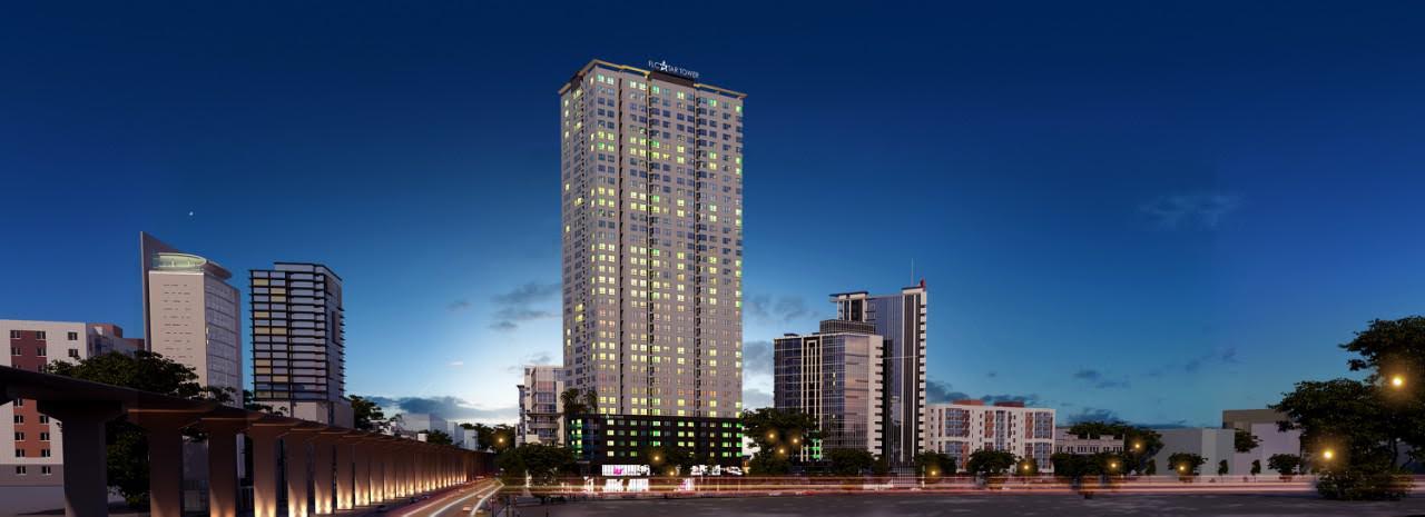 Dự án nằm ngay tại ngã tư Quang Trung - Lê Trọng Tấn, trục đường huyết mạch đi về trung tâm Hà Nội.