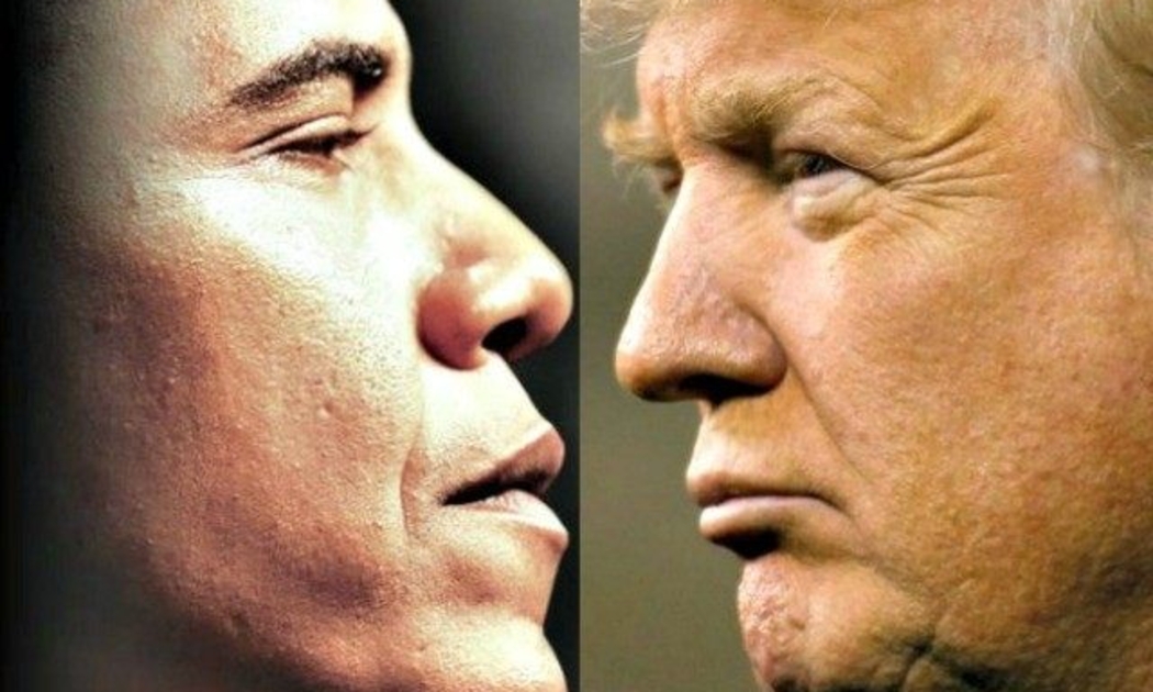 Đương kim Tổng thống Mỹ Barack Obama và ứng cử viên Tổng thống Mỹ Donald Trump.