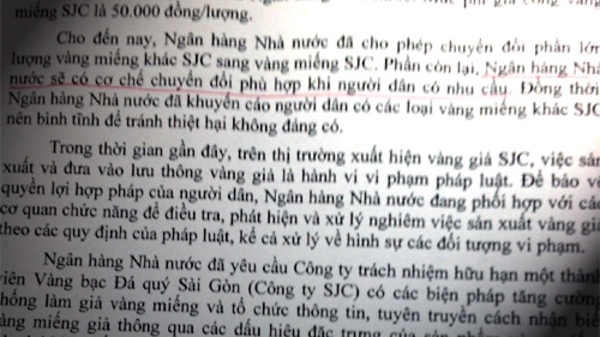 Thống đốc: “Không có lợi ích nhóm” trong độc quyền vàng miếng