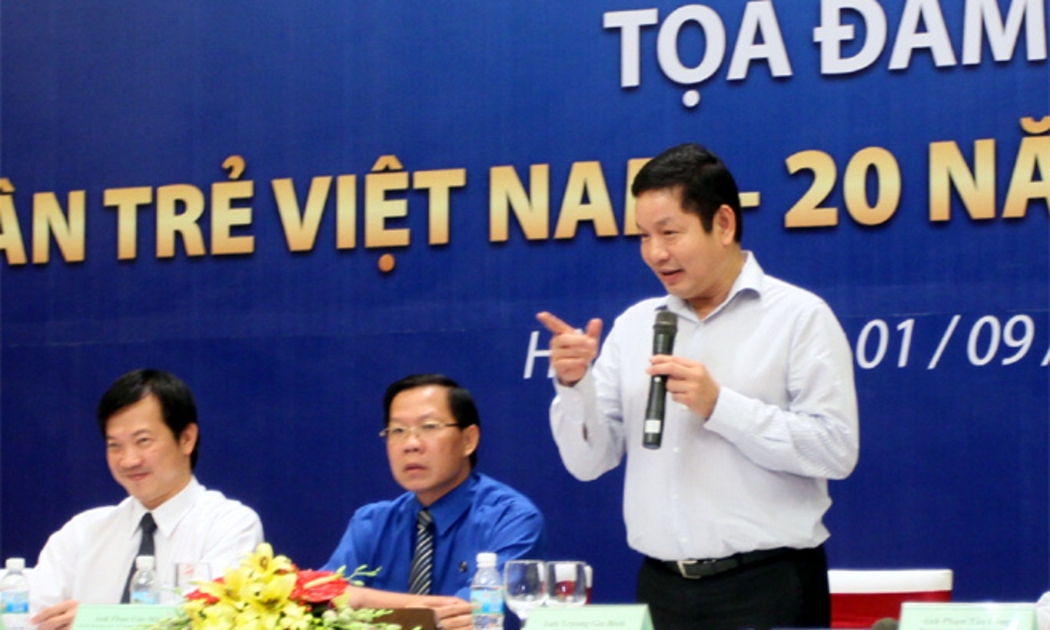 Doanh nhân Trương Gia Bình nhấn mạnh vai trò truyền cảm hứng và thổi bùng chí khí của Hội Doanh nhân trẻ - Ảnh TT.