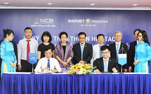Lễ ký thỏa thuận hợp tác giữa NCB với Bảo hiểm Bảo Việt.<br>