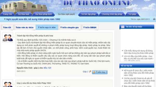 Tạo điều kiện để dân thể hiện chính kiến về Hiến pháp