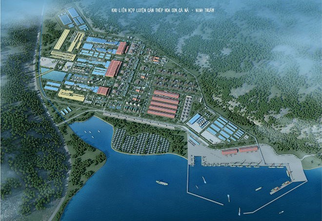 Phối cảnh dự án thép của Hoa Sen, đặt tại Ninh Thuận.<br>