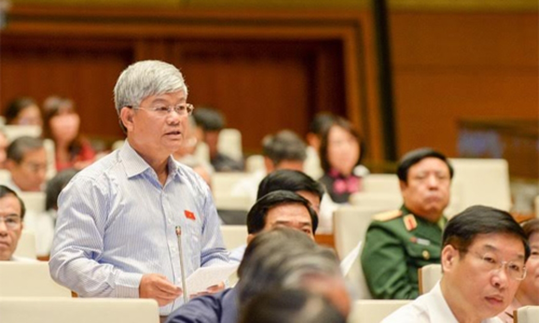 Đại biểu Nguyễn Anh Sơn tại phiên chất vấn sáng 16/11.<br>