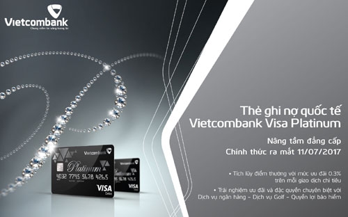 Khi thực hiện giao dịch chi tiêu, chủ thẻ Vietcombank Visa Platinum được hoàn tiền vào tài khoản 
thẻ với số tiền tương đương 0,3% giá trị giao dịch thành công.