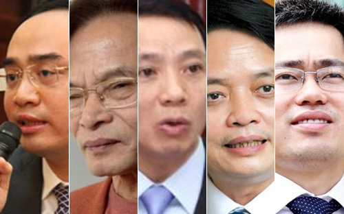 Từ trái sang: ông Bùi Quốc Dũng, ông Lê Xuân Nghĩa, ông Trịnh Quang Anh, ông Nguyễn Đức Hưởng, ông Phạm Hồng Hải.<br><b></b>