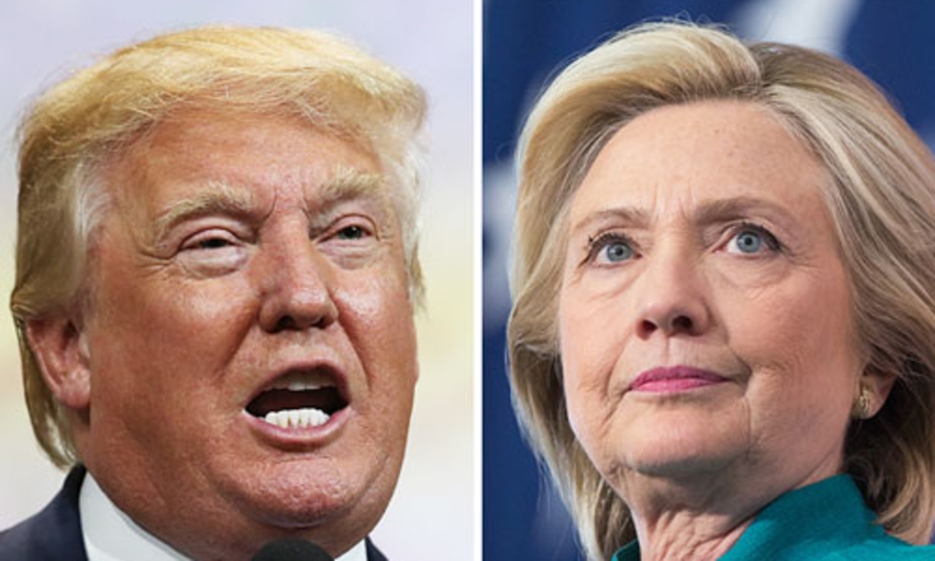 Hai ứng cử viên Tổng thống Mỹ Donald Trump (trái) và Hillary Clinton.