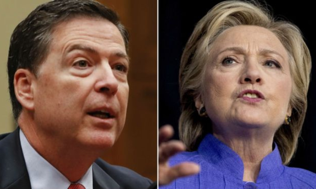 Giám đốc FBI James Comey (trái) và ứng cử viên Tổng thống Mỹ Hillary Clinton - Ảnh: AP/BBC.
