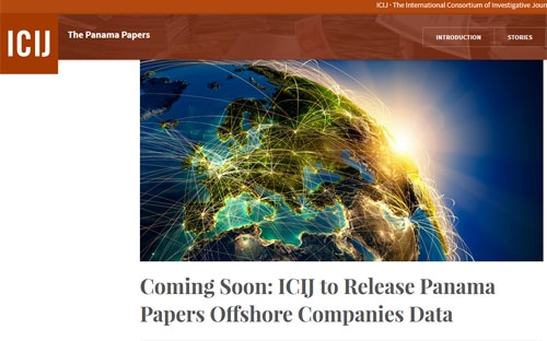 ICIJ tuyên bố chuẩn bị công bố cơ sở dữ liệu vụ Panama Papers - Ảnh chụp màn hình.<br>
