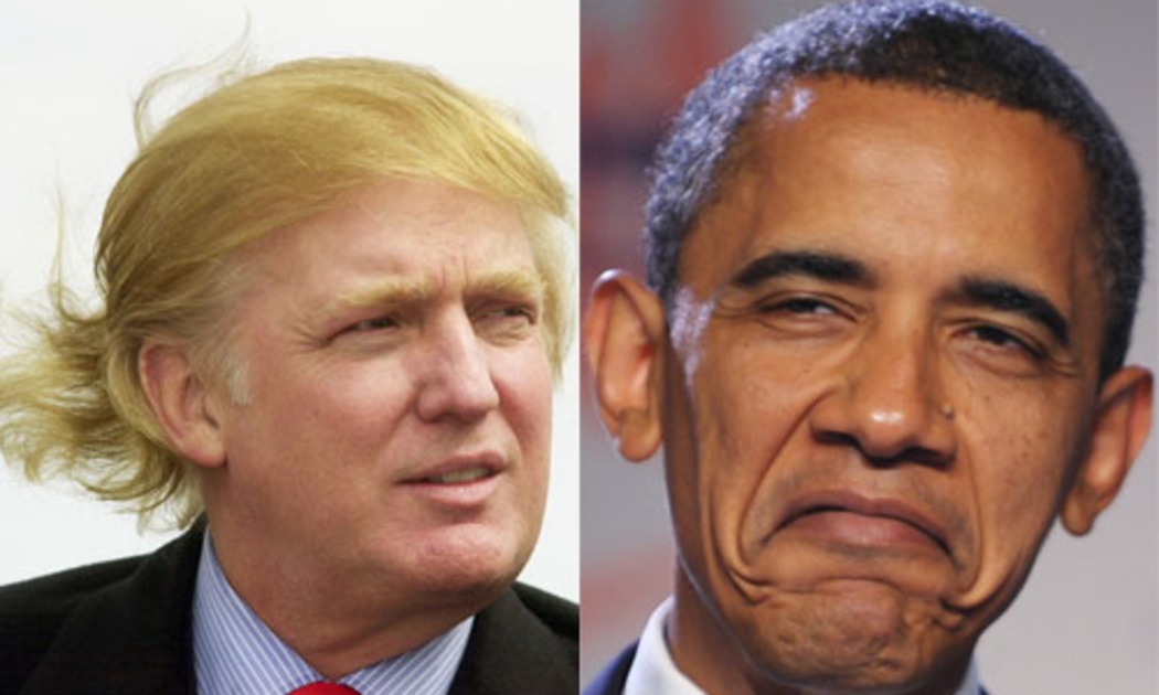 Ứng viên tổng thống Mỹ Donald Trump (trái) và Tổng thống Mỹ Barack Obama (phải).