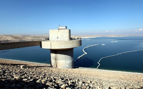 Một phần đập Mosul của Iraq hôm 3/2 - Ảnh: Reuters.<br>