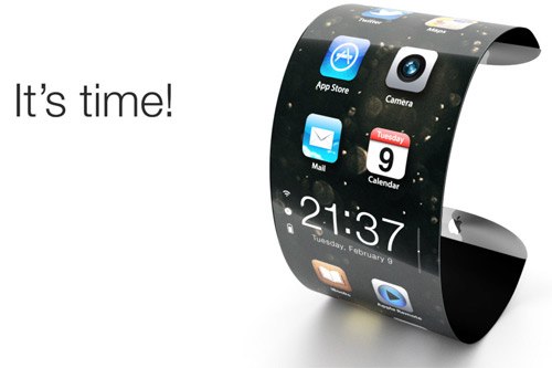 Một thiết kế được cho là của chiếc đồng hồ thông minh iWatch đang được hãng Apple nghiên cứu chế tạo - Ảnh: The Tech.<br>