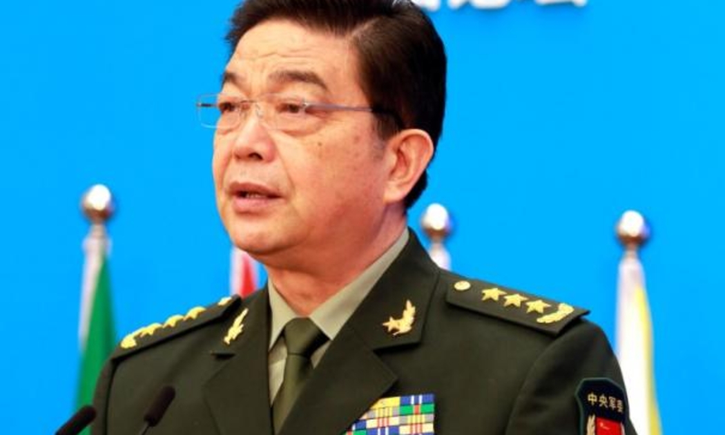Bộ trưởng Bộ Quốc phòng Trung Quốc Chang Wanquan phát biểu tại Diễn đàn Xiangshan ngày 11/10 - Ảnh: Reuters.<br>
