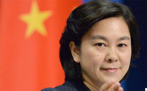 Phát ngôn viên Bộ Ngoại giao Trung Quốc Hoa Xuân Oánh - Ảnh: Kyodo/SCMP.<br>