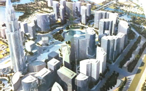 Một góc phối cảnh dự án mà Global Sphere dự định xây tại Hà Nội - Ảnh: Trade Arabia.<br>