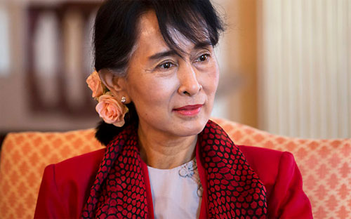 Chính trị gia Aung San Suu Kyi của Myanmar.<br>