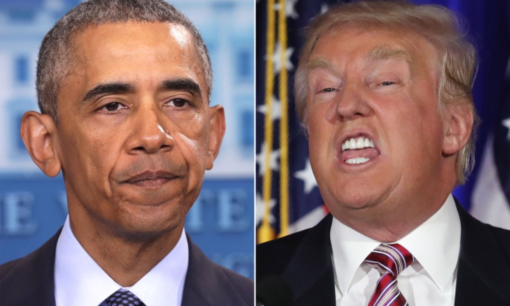 Tổng thống Mỹ Barack Obama (trái) và Tổng thống đắc cử Donald Trump.
